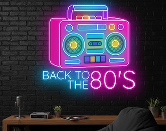 80's Neon Sign For Home Wall Decor, Retro Music Neon Light, Custom Neon Sign, 80s Party Decor, 80s Vibe Room Decor