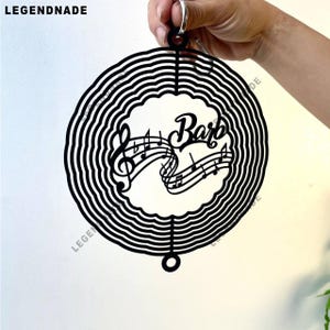 Custom Music Metal Wind Spinner, Personalized Hanging Yard Art with Name, Outdoor Garden & Patio Decor, Unique Gift for Home Bar