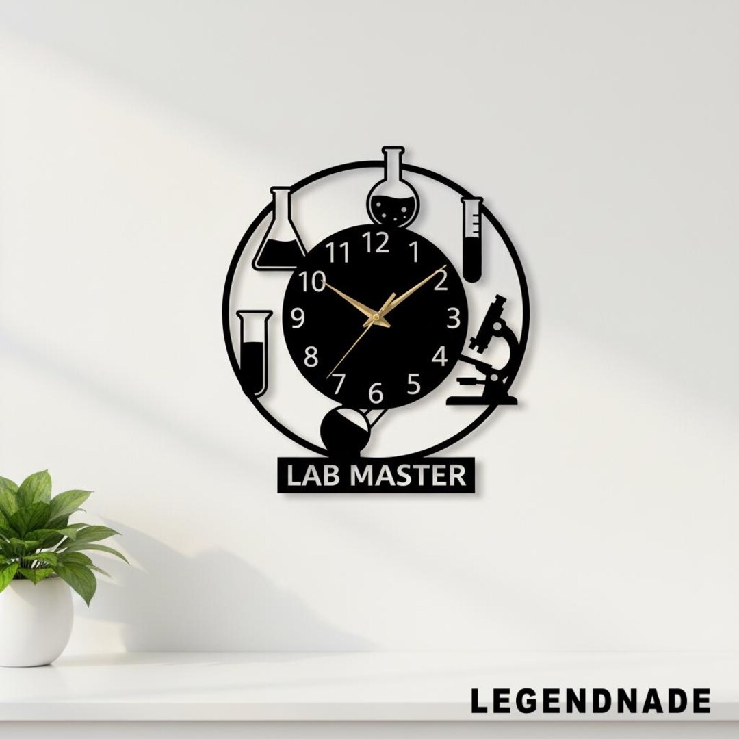 Chemistry Lab Metal Wall Clock, Science Lab Decor, Chemistry Teacher ...