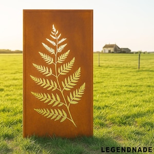 Panneau de confidentialité personnalisé pour jardin en métal, feuille de fougère, panneau de jardin en feuille pour décoration, décoration de patio rustique