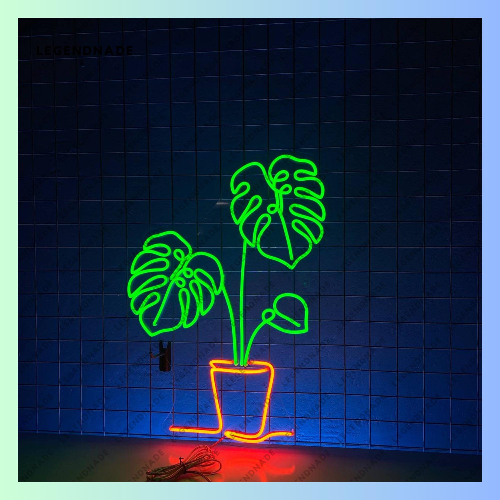 Monstera Leaf Neon Sign, Tropical Leaf Led Sign, Monstera Leaf Led