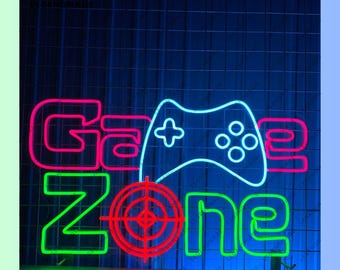 Game Zone Neon Sign, Game Controller Led Sign, Gaming Room Led Light, Gamer Neon Light, Bar Pub Wall Art Light, Gaming Club Wall Decor