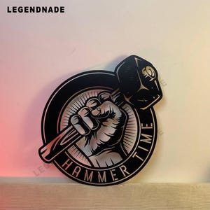 Hammer Carpenter Metallschild - Werkstattwanddekoration - Benutzerdefinierte Garage Workshop Metallwandkunst, Metallwerkzeugschild - Geschenk für Schreiner