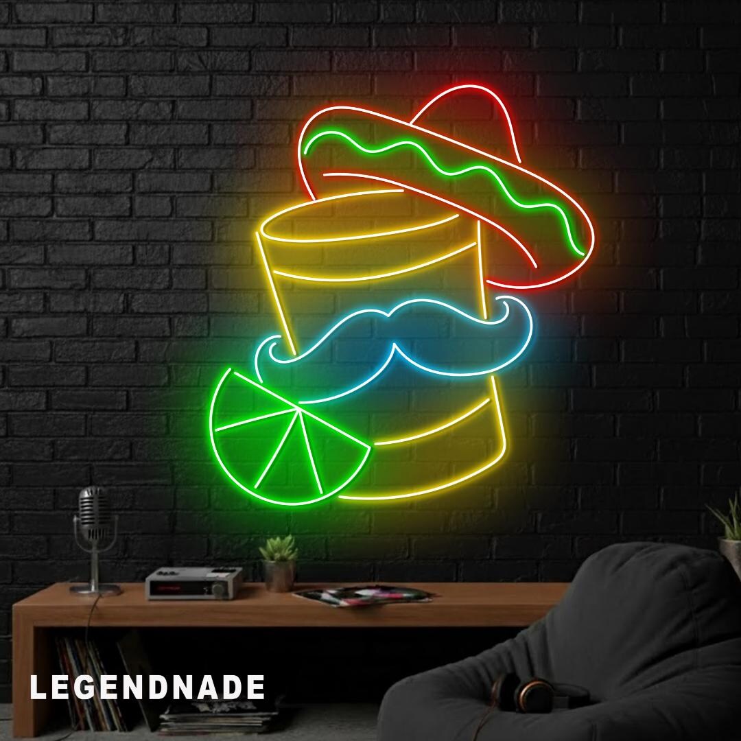 Tequila Neon Sign for Bar Wall Decor, Mexican Wine Led Light, Custom ...