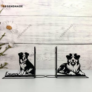 Personalized Australian Shepherd Dog Metal Bookend Dog Bookends, Bookshelf Decor, Book Lover Gift, Table Sign, Metal Desk Decor, Home Decor