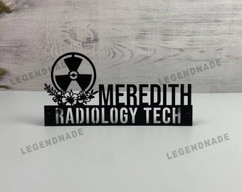 Personalized Radiologist Desk Name Plate, Custom Metal Desk Name Sign Office Decor, Engraved Gift for X-Ray Specialist or Hospital Staff