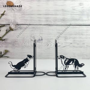 Personalized Border Collie Metal Bookend Dog Name Bookends, Bookshelf Decor, Book Lover Gift, Dog Table Sign, Metal Desk Decor, Home Decor