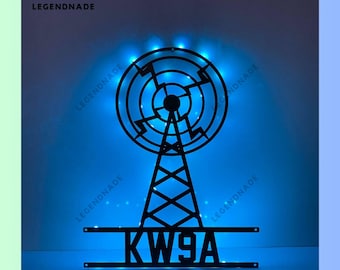 Ham Radio Metall Zeichen, Ham Radio Metall Licht, Ham Radio Led Licht, Ham Radio Raum Wand Kunst Licht, Ham Radio Hauswanddekor