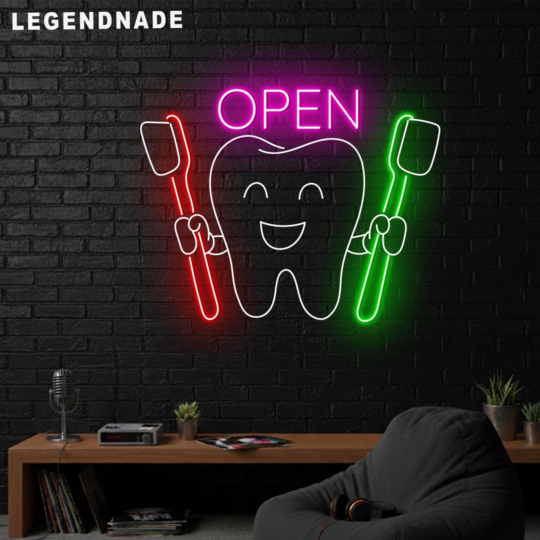 Tooth Signage Tooth Neon Sign for Dental Office Decor, Dentist Led Light, Custom Neon ...