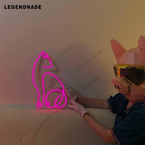 Custom Cat Neon Sign, LED Light Up Cat Wall Decor, Neon Cat Sign for Bedroom, Pet Lovers Gift, Cute Cat Room Decor, Nursery Decor LED Sign