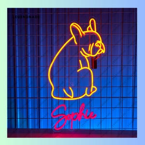 French Bulldog Neon Sign, Bulldog Name Led Sign, Bulldog Lover Led Light, Pet Grooming Neon Light, Pet Spa Wall Art, Home Wall Art Decor