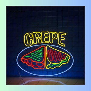 Crepe Neon Sign, France Crepe Led Sign, Crepe Led Light, Pancake Neon Light, Crepe Store Wall Art Light, Crepe Cake Bakery Wall Decor