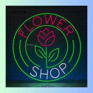 Neonreclame bloemenwinkel, bloem open led-bord, bloemenwinkel led-licht, bloemistneonlicht, bloemenwinkel kunst aan de muur, bloemenwinkel muurdecoratie, bloemenwinkel muurdecoratie