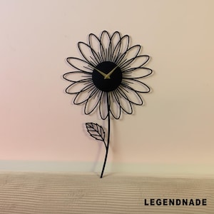 Daisy Metal Wall Clock, Handmade Metal Art Decor, Daisy Inspired Wall Hanging Clock
