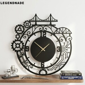 Civil Engineer Metal Wall Clock, Structural Engineer Decor, Architecture Wall Art, Gift For Engineer