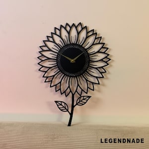 Sunflower Metal Wall Clock, Handmade Metal Art Clock, Elegant Floral Wall Decor, Home Decor, Christmas Gift