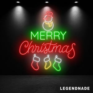 Merry Christmas Neon Sign, Neon Christmas Sign, Custom  LED Light for Holiday Decor, Handmade Neon Home Decor, Christmas Gift