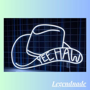 Insegna al neon con cappello da cowboy, insegna a LED da cowboy, luce a LED da cowboy, insegna al neon western, luce a LED per bar, pub e club, decorazione da parete per la stanza della caverna dell'uomo, arredamento per la casa