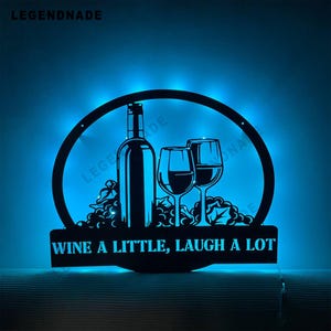 Wine Bar Metal Sign, Custom Home Bar Wall Decor, Wine Lover Gift, Alcohol Drinking Wall Art, Wine Shop Patio Decoration, Kitchen Decor