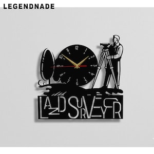 Land Surveyor Wall Clock, Engineer Gift, Civil Engineering Decor, Surveying Metal Clock, Office Wall Art for Surveyors