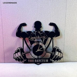 Custom Gym Metal Wall Clock, Fitness Gym Clock Unique,  Personalized Gift for Gym Lovers, Trainers, or Home Gym Decor