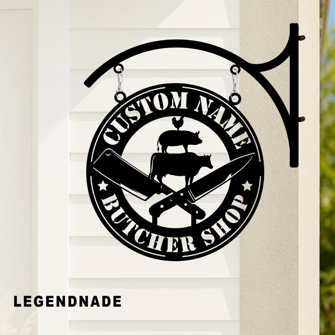 Butcher Shop Metal Hanging Sign: Custom Meat Market Wall Decor - Etsy