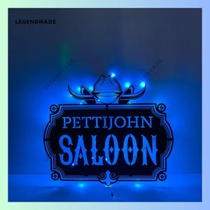 Personalized Western Saloon Metal Sign, Liquor Shop Metal Light, Wine Cocktail Led Light, Wine Store Wall Art Light, Bar Pub Home Wall Decor
