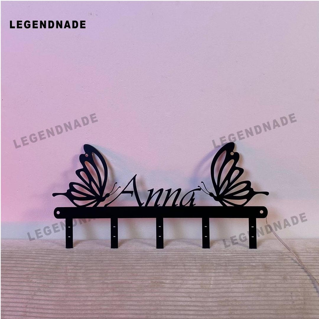 Custom Butterfly Couple Metal Key Holder, Personalized Butterfly Coat ...