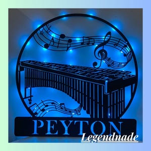 Personalized Marimba Metal Sign, Marimba Music Metal Light, Marimba Instrument Led Light, Music Studio Wall Art Light, House Wall Decor