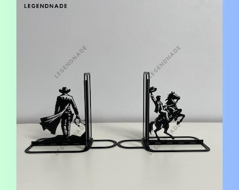 Personalisierte Western Cowboy Metall Buchstütze Cowboy Fahrt Pferd Metall Buchstützen, Cowboy Bücherregal Tisch Dekor, Buch-Liebhaber Geschenk, Metall Schreibtisch Dekor