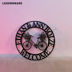 Personalized Bicycle Shop Metal Sign, Bicycle Decor, Bike Metal Wall Art with Led Light, Bicycle Gift for Cycling Enthusiasts & Bike Lovers