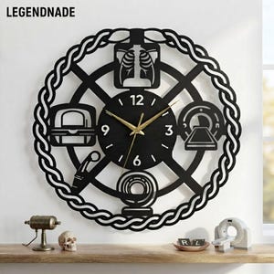 Radiologist Metal Wall Clock, XRay MRI Tech Decor, Radiology Wall Art, Imaging Center Sign, Tech Gift