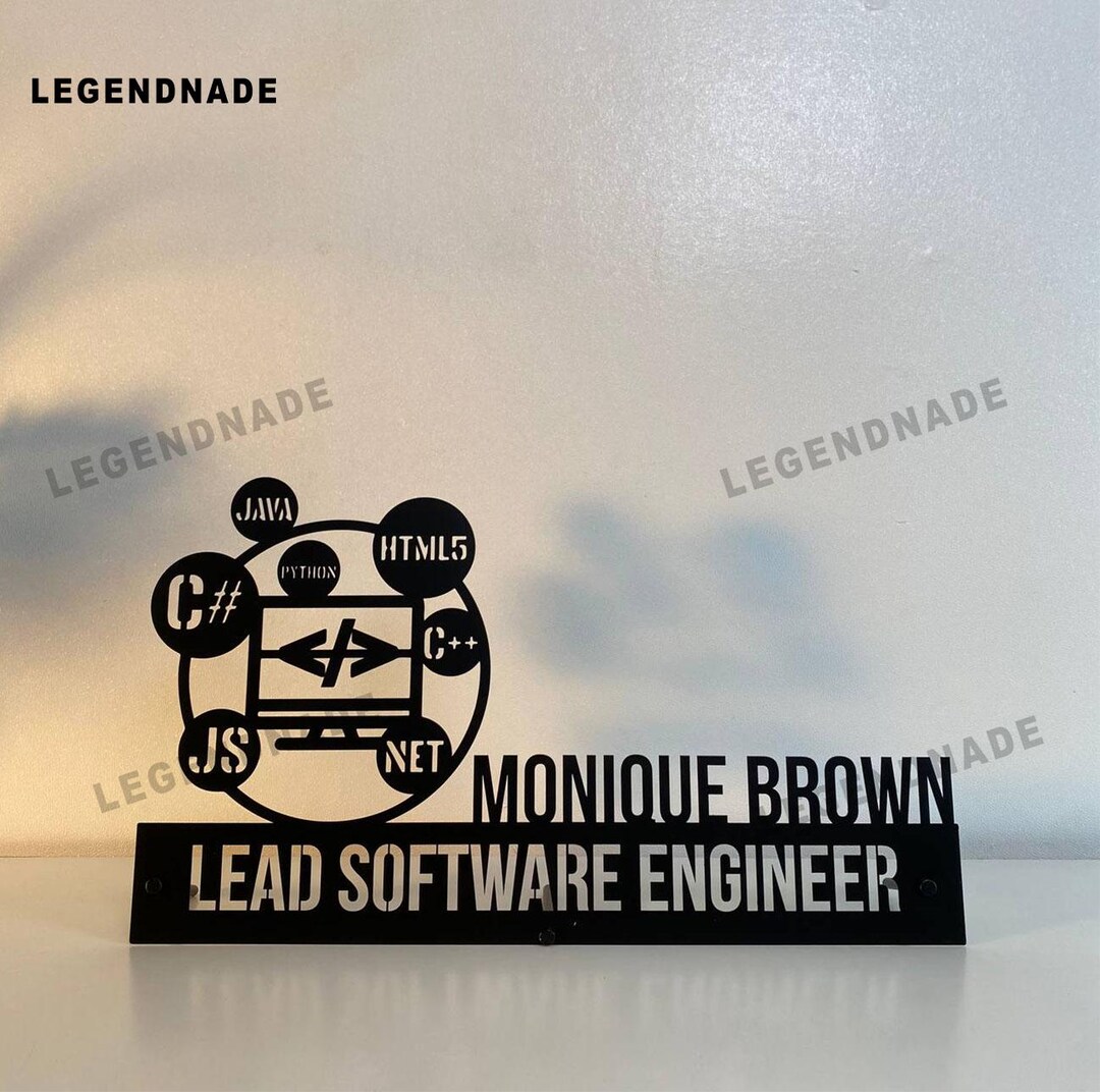 Personalized Software Engineer Desk Name Plate, Custom Plaque ...