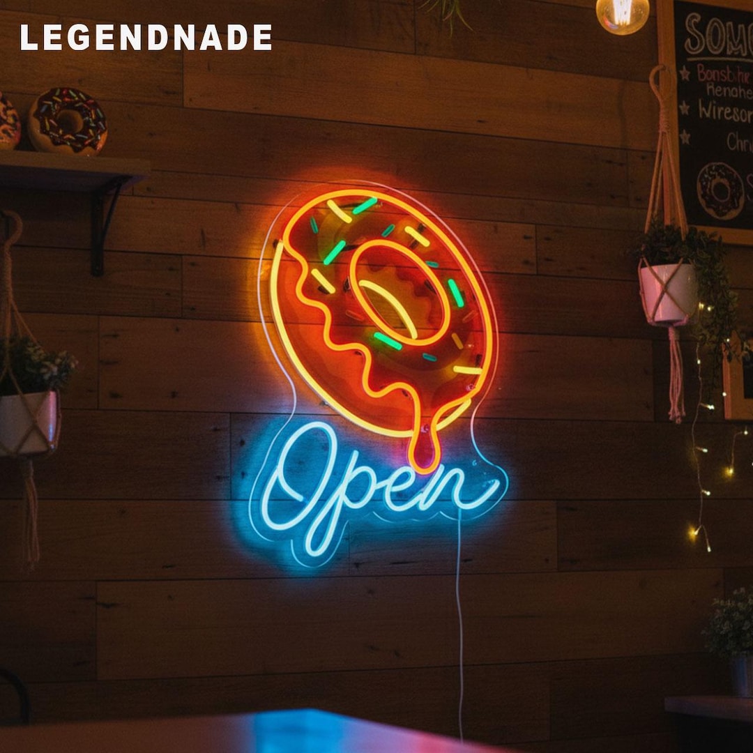Donut Neon Sign for Bakery Wall Decor, Donut Led Light, Custom Neon ...