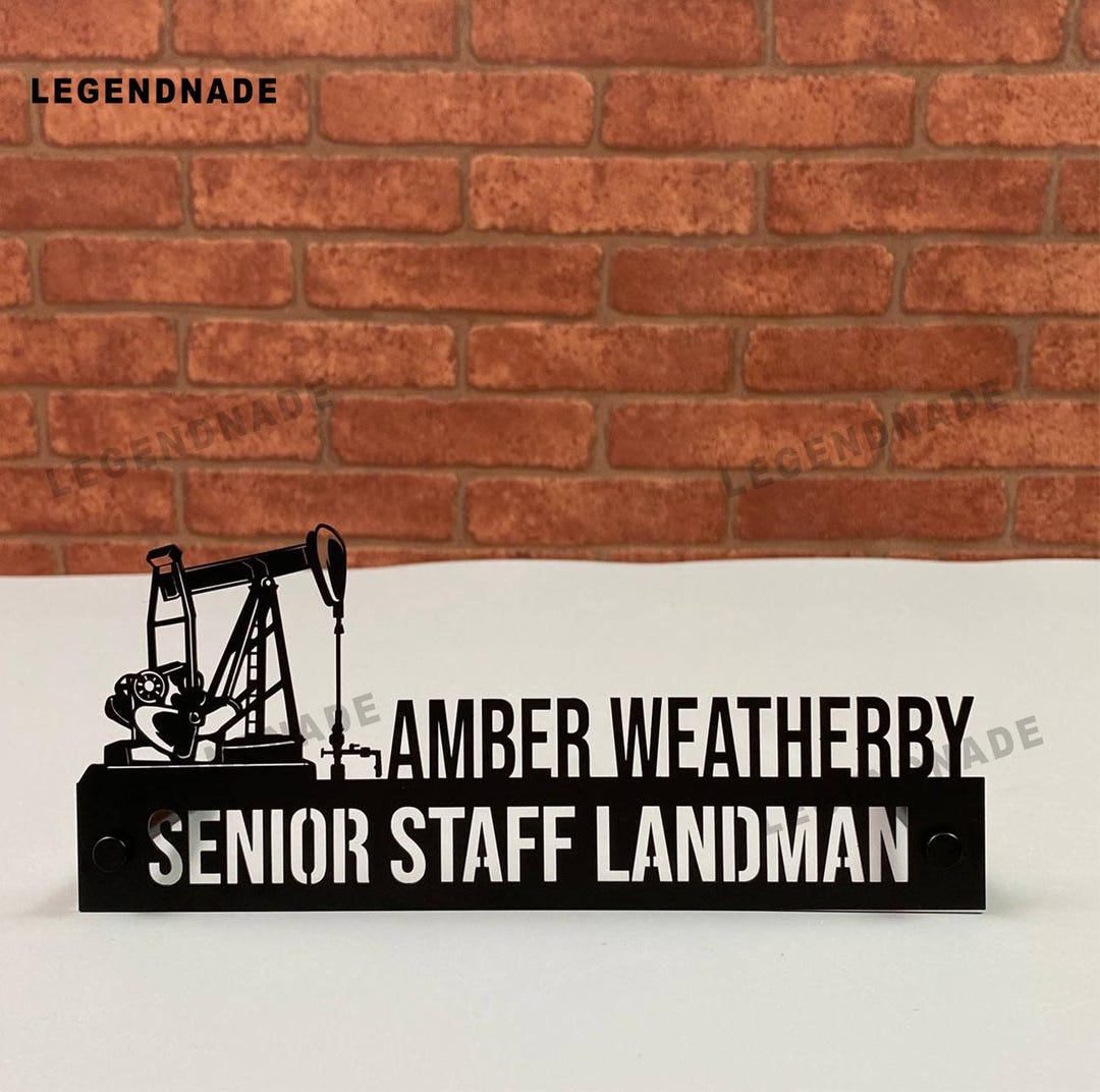 Personalized Oilfield Worker Desk Name Plate, Oil Rig Metal Name Sign ...