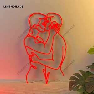 Sexy Couple Neon Sign, Cuddling Couple Led Sign, LGBT Couple Led Light, Sexy Man Neon Light, Room Wall Art Light, Couple Home Wall Decor