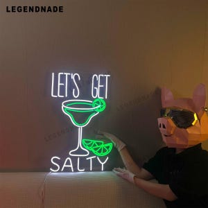 Margarita Neon Sign, Margarita LED Bar Sign, Cocktail Wall Sign, Custom Bar Neon Light, Fun Drinking Quote for Party Decor