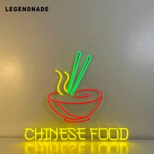 Chinese Food Neon Sign: Restaurant LED Light Decor
