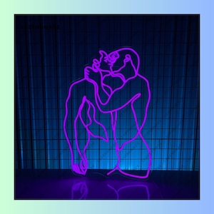 Sexy Couple Neon Sign, Cuddling Couple Led Sign, LGBT Couple Led Light, Sexy Man Neon Light, Room Wall Art Light, Couple Home Wall Decor