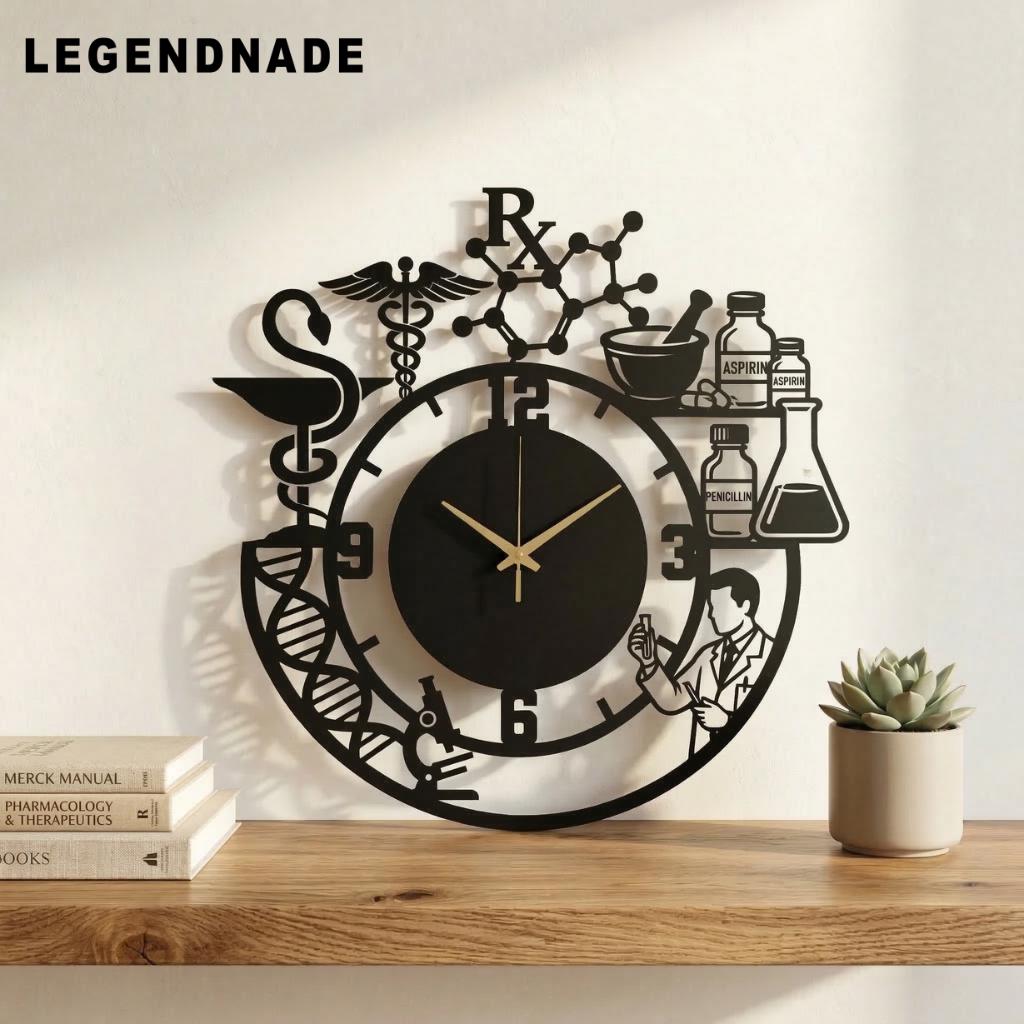 Pharmacist Wall Clock, Pharmacy Decor, Pharmacology Gift, Pharmacy