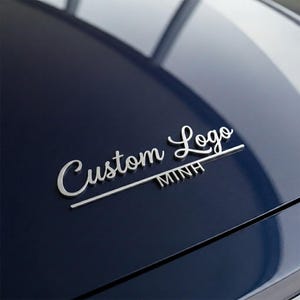 Custom Logo Car Emblem, Bussiness Logo Badge, Personalized Script Steel Ornament