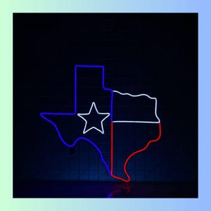 Texas Karte Leuchtreklame, Texas Karte Linie Kunst Led-Schild, Texas Karte LED-Licht, Texas Karte Neonlicht, Texas Karte Wandkunst Licht, Hauswanddekor