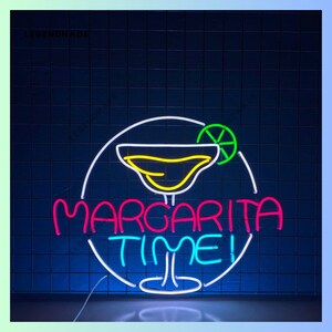 Margarita Time Neon Sign, Margarita Led Sign, Margarita Cocktail Led Light, Margarita Neon Light, Bar Pub Wall Art Light, Home Wall Decor