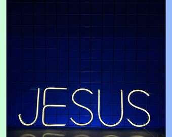 Jesus Leuchtreklame, Jesus LED-Zeichen, benutzerdefinierte Jesus LED-Licht, Jesus Neonlicht, Jesus Schlafzimmer Wandkunst Licht, Jesus Hauswanddekor