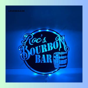Personalized Gin Bourbon Bar Metal Sign, Bourbon Bar Metal Light, Whiskey Cocktail Led Light, Wine Wall Art Light, Bar Pub Home Wall Decor