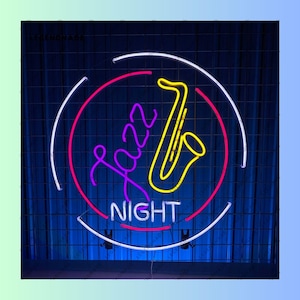 Jazz Night Neon Sign, Saxophone Led Sign, Music Band Led Light, Musical Instrument Neon Light, Music Show Studio Wall Art, Home Wall Decor