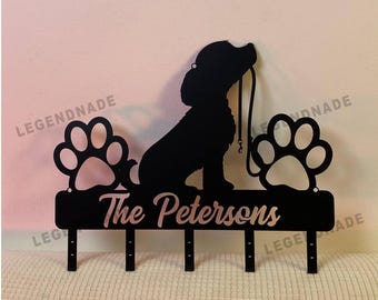 Custom Dog Metal Wall Key Holder, Personalized Dog Coat Rack, Dog Owner Housewarming Entryway Wall Decoration, Pet Lover Gift