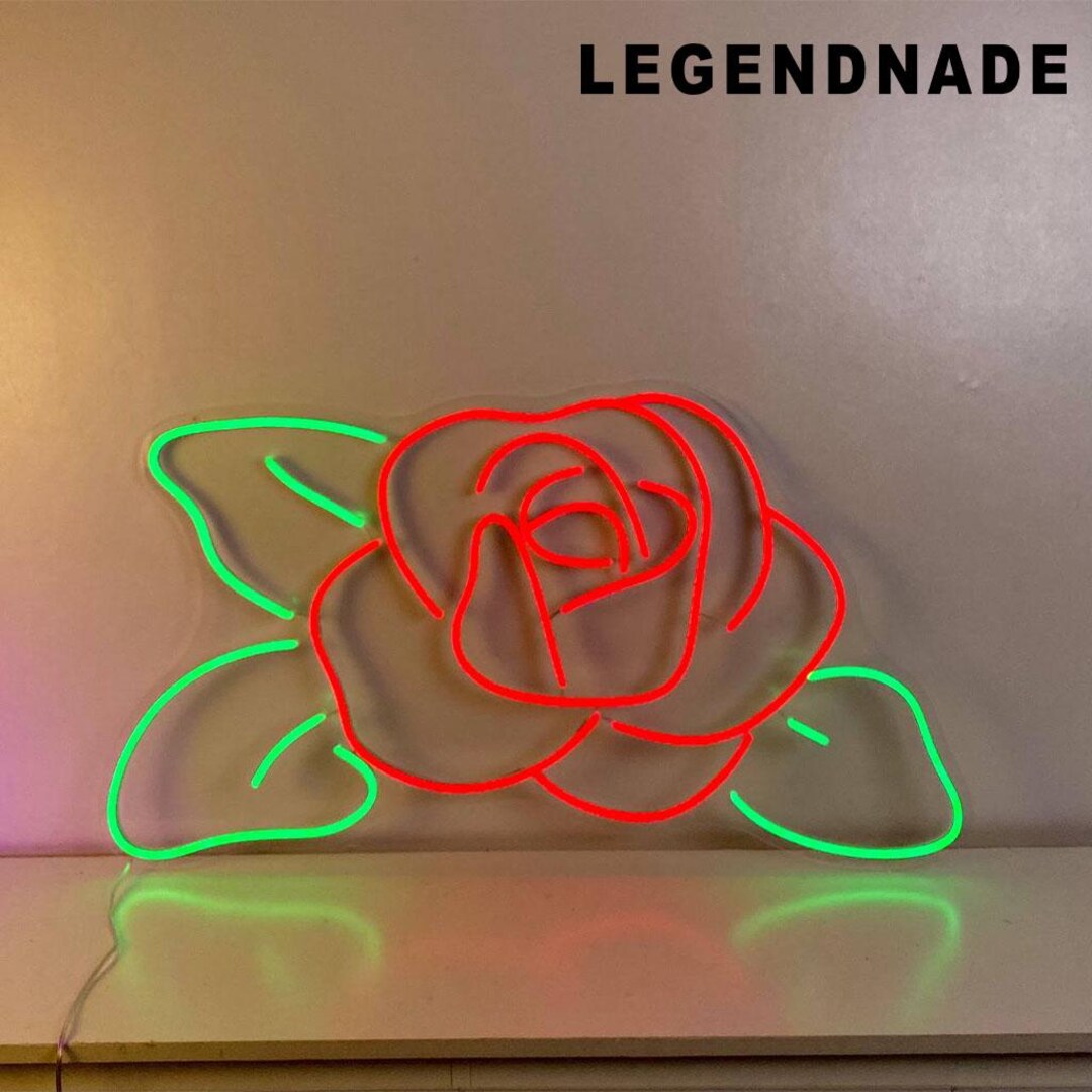 Led Light Sign Roses Rose Flower Neon Sign: Romantic LED Decor, Floral Wall Sign, Flower ...