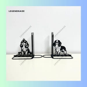 Personalized Cavalier King Charles Spaniel Metal Bookend Dog Bookends, Dog Bookshelf Decor, Book Lover Gift, Metal Desk Decor, Home Decor