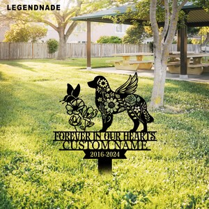 Custom Golden Retriever Memorial Garden Stake, Personalized Dog Loss Grave Marker with Name, Dog Metal Memorial Stakes